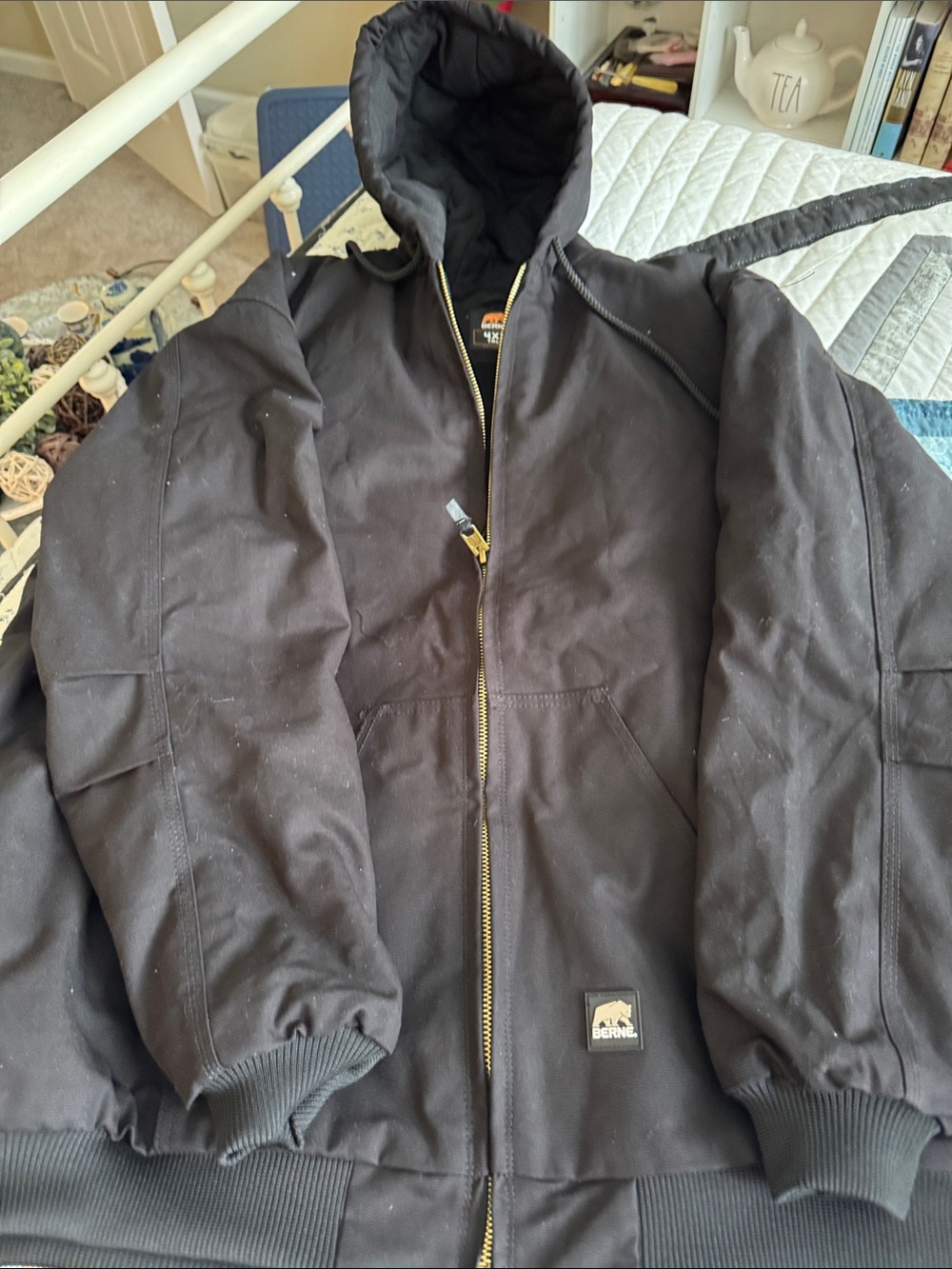 Black Hooded Field Jacket by Berne